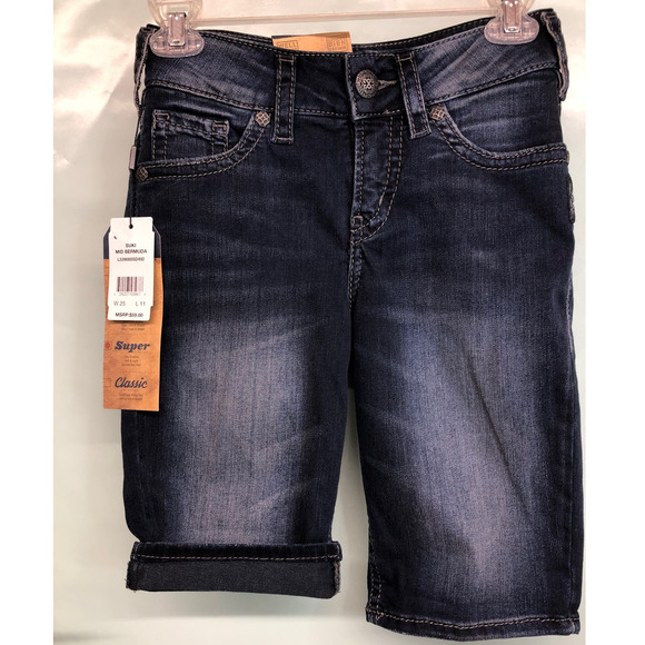 NWT Silver Jeans Suki Bermuda Shorts Size 25 - Picture 1 of 4